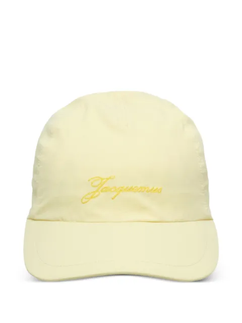 Jacquemus logo-embroidered toggle-fastening cap Yellow ACU00799AW00645