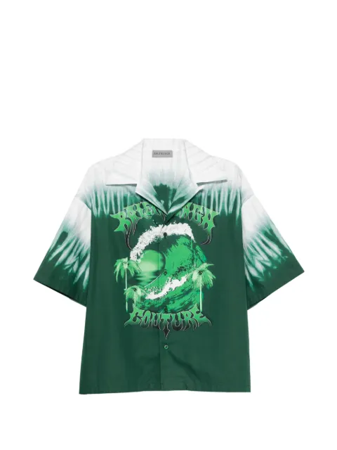 Balenciaga graphic-print shirt Green A001ZPTULD2