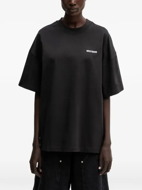 WRSTBHVR Dejo logo-print drop-shoulder T-shirt Black U1025TT3093