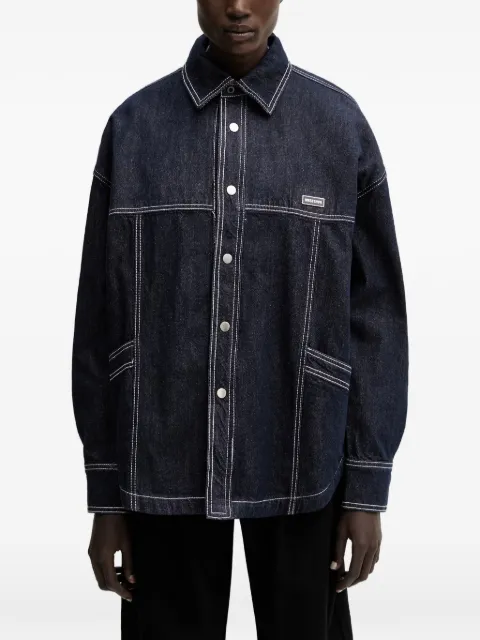 WRSTBHVR Leandra contrast-stitch overshirt Blue U4026SB3330