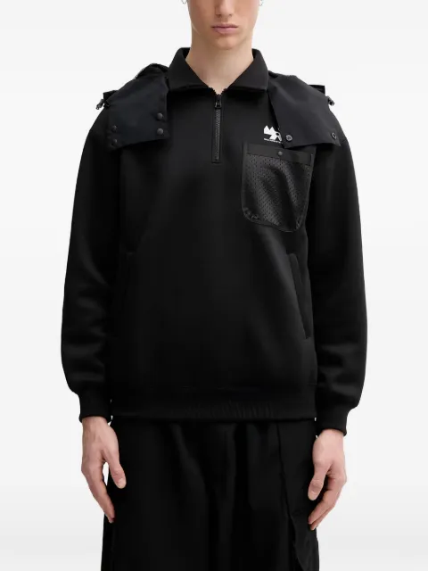 Neighborhood logo-print detachable-hood hoodie Black 261FPNHCSM17