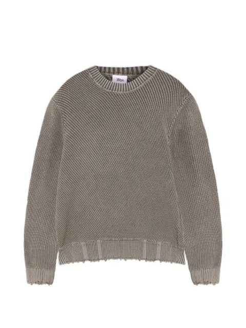Won Hundred Bently distressed ribbed-knit sweater Neutrals 453811121