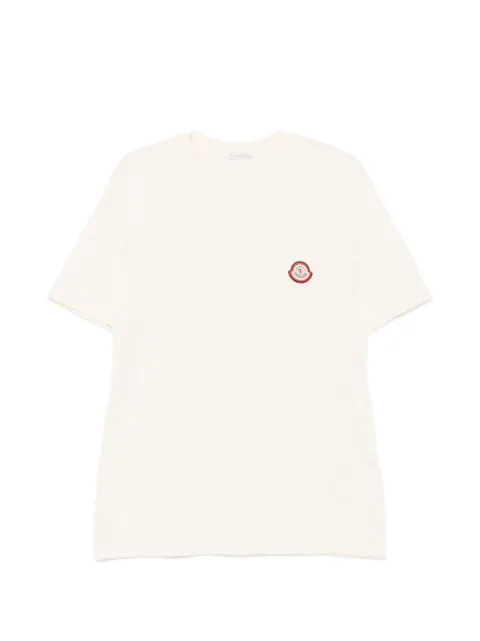 Moncler logo-patch jersey T-shirt Neutrals L20918C0004589B8Y
