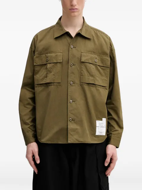 Neighborhood logo-patch flap-pocket shirt Green 261AQNHSHM05