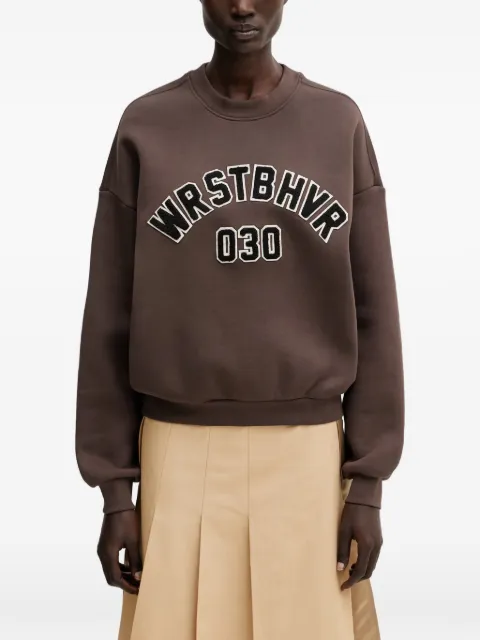 WRSTBHVR Matteo logo-patch sweatshirt Brown U2126TT3468
