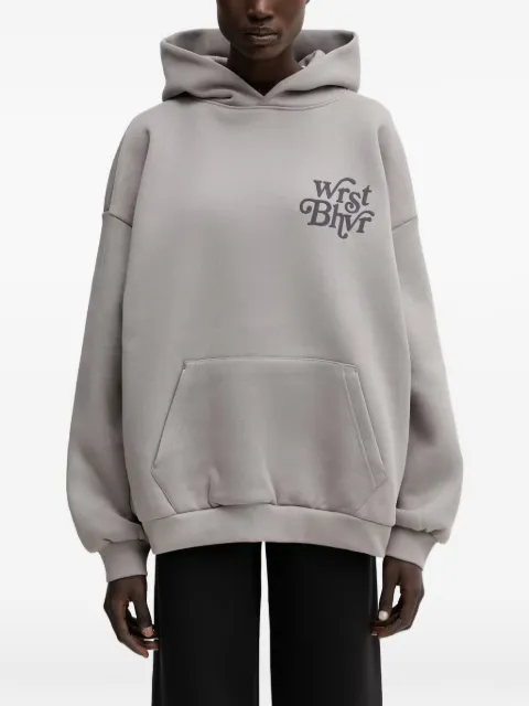 WRSTBHVR Reen V2 logo-print pouch-pocket hoodie Grey U2026TT3436