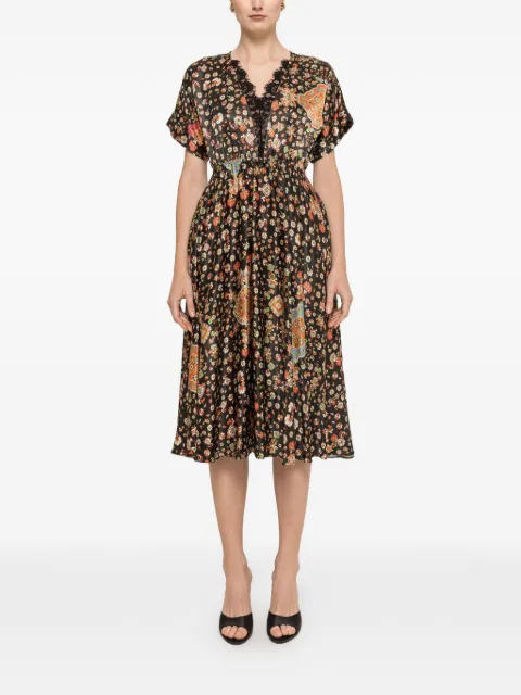 NISSA floral-print viscose dress Black RZ17039