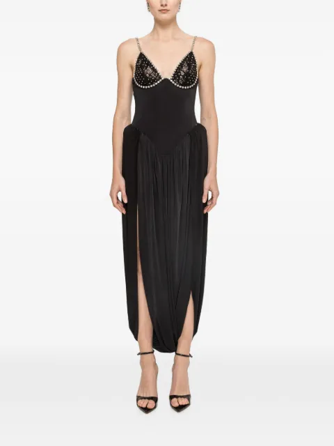 NISSA exaggerated hip midi dress Black RRS16687A