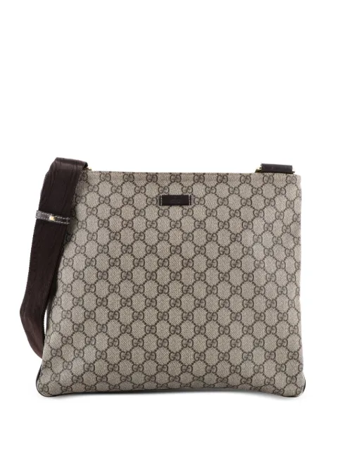 Gucci Pre-Owned Zip Top Messenger Bag GG Coated Canvas Large crossbody bag Brown CW066PNWHXZR85NQ