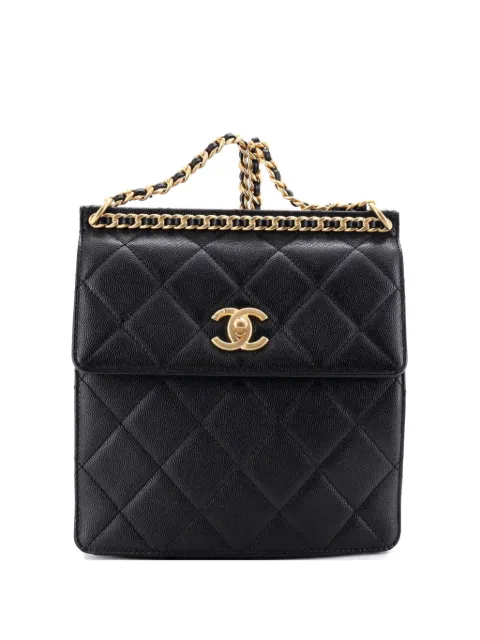 CHANEL Pre-Owned Top Chain CC Square Quilted Caviar backpack Black AWBD2CJFD115HM8Q