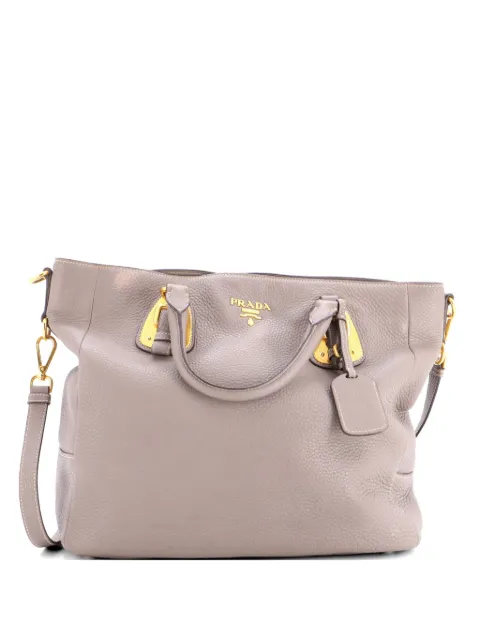Prada Pre-Owned Side Zip Convertible Vitello Daino Large tote bag Grey WTS3UTKO499XCSEK