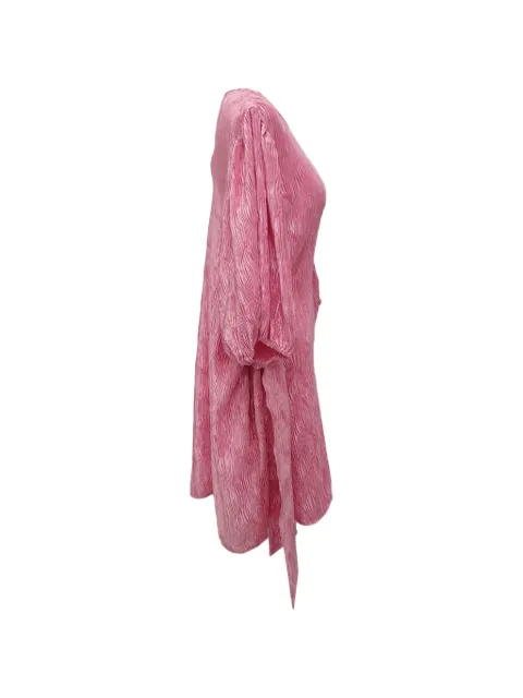 GANNI pleated tie-waist dress Pink RFCPUGBCL749478W