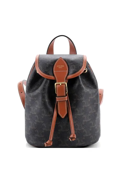 Celine Pre-Owned Folco Triomphe Coated Canvas Mini backpack Brown EU7LDQVBO0MZBBR7