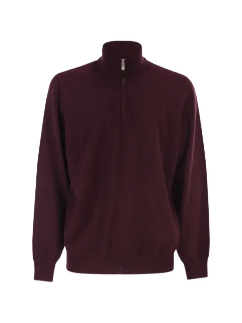 Brunello Cucinelli quarter-zip cashmere sweater Red M2200124CNU36