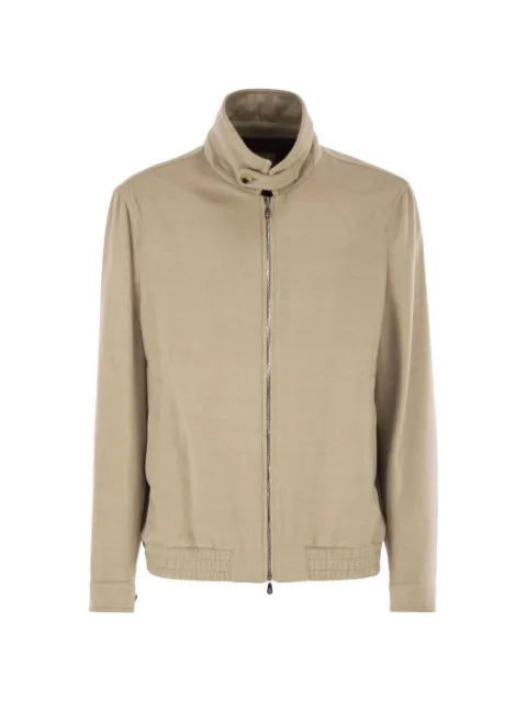 Brunello Cucinelli stand-collar zipped jacket Neutrals MV4676379C016
