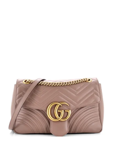 Gucci Pre-Owned GG Marmont Flap Bag Matelasse Leather Medium shoulder bag Neutrals NY9H3PZC1QCSZFHK