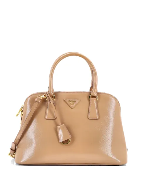 Prada Pre-Owned Open Promenade Bag Vernice Saffiano Leather Medium satchel Brown U0ACRI98B4M0DI9M