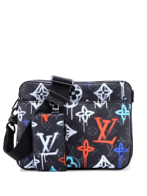 Louis Vuitton Pre-Owned Trio Messenger Bag Graffiti Monogram Eclipse Canvas crossbody bag Black S9QVCL6YWQO3YMMZ