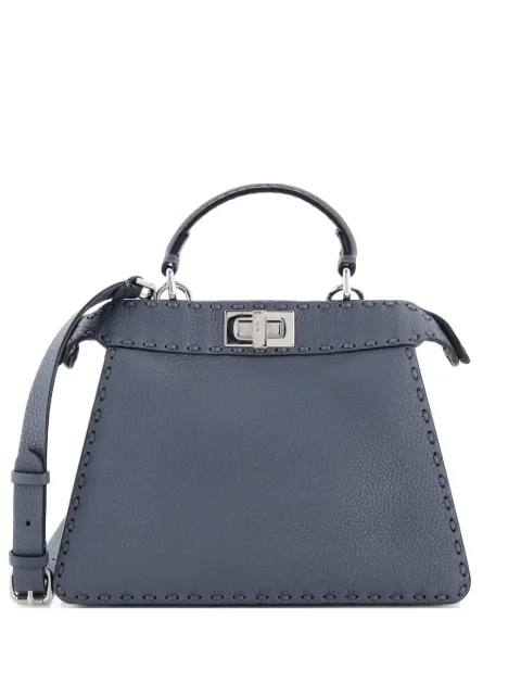 Fendi Pre-Owned Selleria Peekaboo ISeeU Bag Leather Small satchel Grey QXYRJTGZ2JSBJCZ6