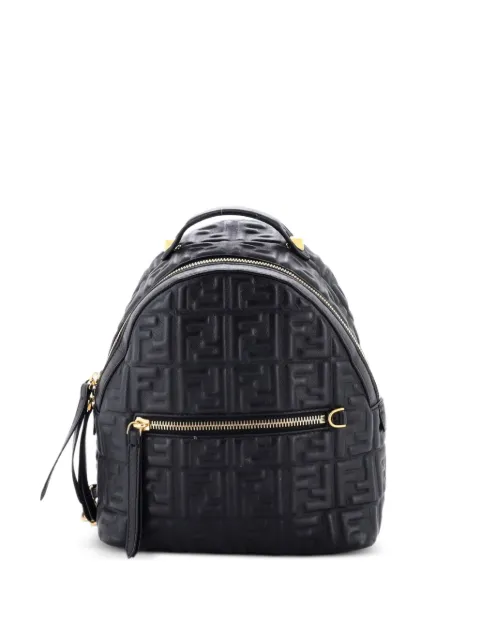 Fendi Pre-Owned By The Way Zucca Embossed Leather Mini backpack Black Y4H2SALE4R1634EE