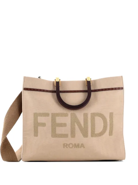 Fendi Pre-Owned Sunshine Shopper Canvas Medium tote bag Neutrals HP4ZPNXXS53QGPJW