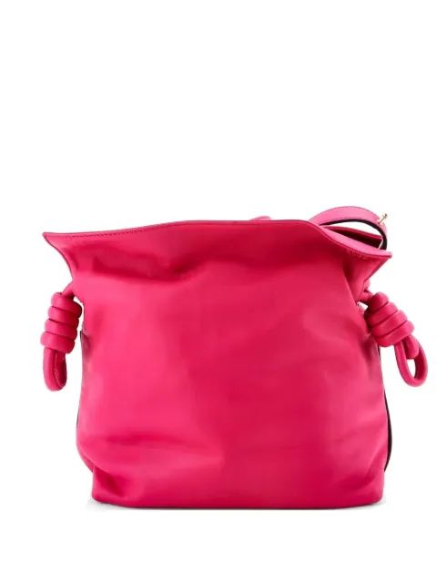Loewe Pre-Owned Flamenco Knot Bag Leather Small shoulder bag Pink QTMT223NK3GDMT31