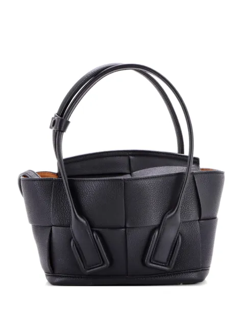 Bottega Veneta Pre-Owned Arco Bag Maxi Intrecciato Leather Small shoulder bag Black LDELXGMBPNIWLBET
