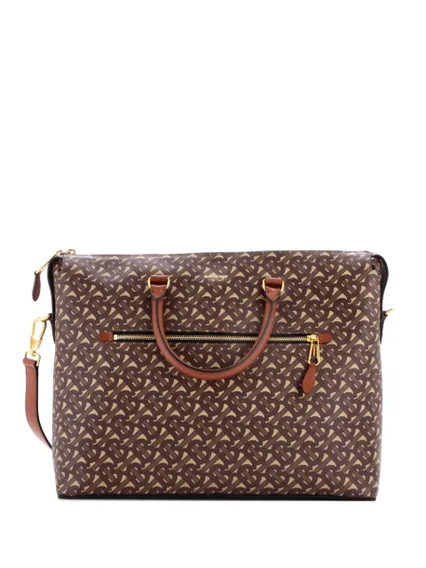 Burberry Pre-Owned Manchester Zip Briefcase Monogram E-Canvas business bag Brown FOMQLGRYXQTRCL4U