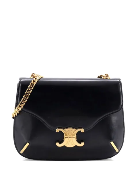 Celine Pre-Owned Besace Triomphe Smooth Calfskin Small shoulder bag Black BKO31CVO5T5BY7Z2