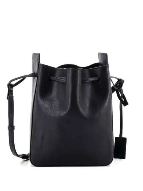 Saint Laurent Pre-Owned Convertible Leather Small bucket bag Black V0587EG1K5TSYJ65