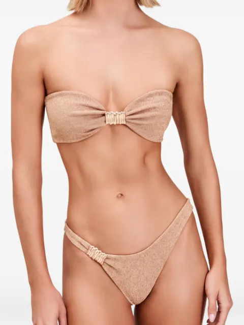 Devon Windsor Helen embellished bandeau bikini short Neutrals SU26705B