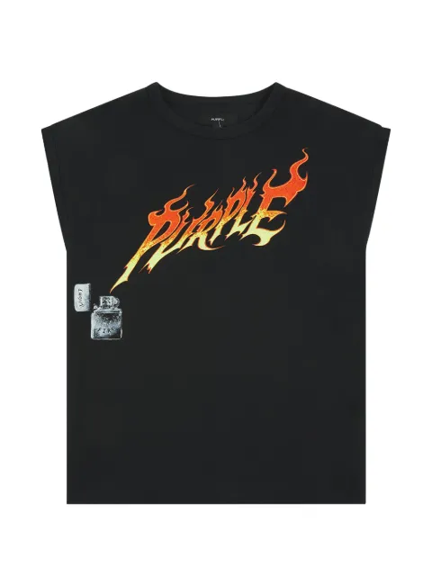 Purple Brand graphic-print tank top Black M1072TJBF826