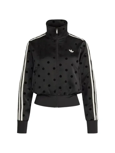 adidas polka-dot satin zip-up sweatshirt Black KV1166