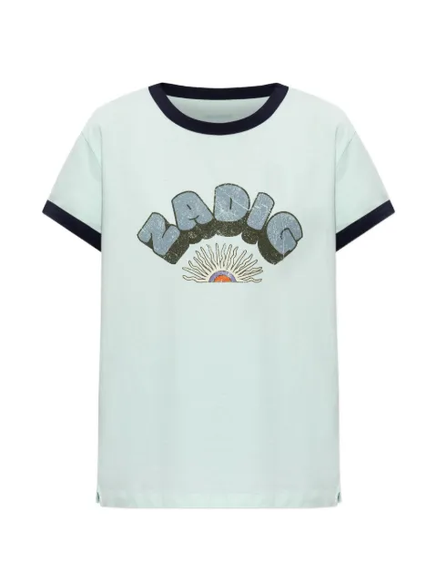 Zadig&Voltaire Walk logo-print ringer T-shirt Blue JWTS029100