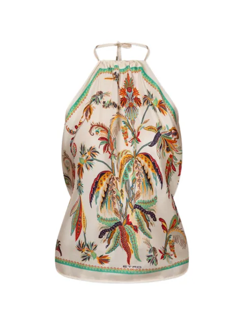 ETRO floral-print halter-neck blouse Neutrals WRJA0147AK13K