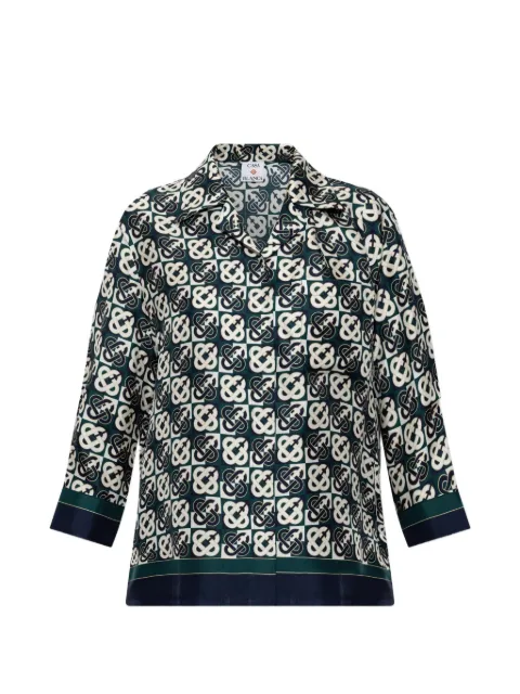Casablanca Check Monogram silk shirt Green WPF26SH212010