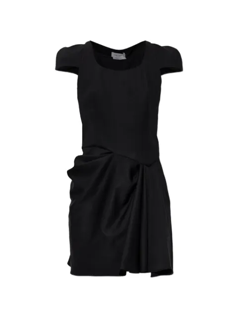 Alexander McQueen draped wool mini dress Black A0004DQJAAC