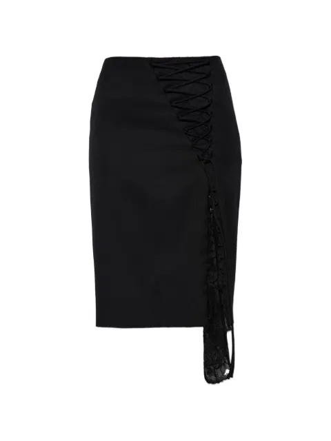 Alexander McQueen lace-insert pencil midi skirt Black A00047QJAAC
