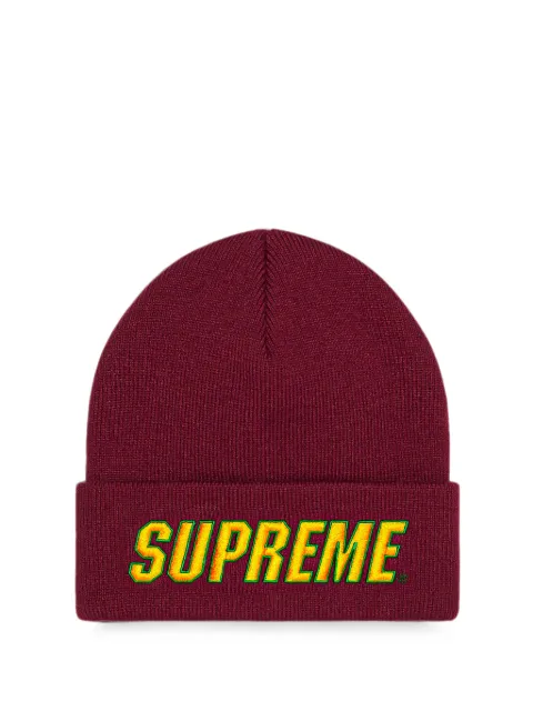 Supreme logo-embroidery beanie hat Red SU27725