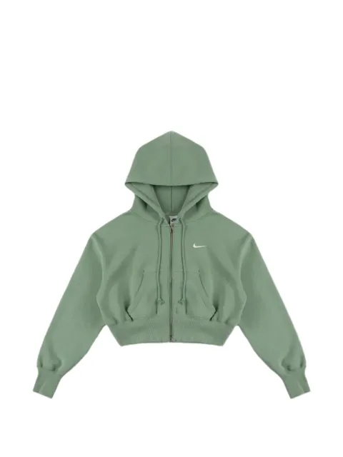 Nike Phoenix Fleece cropped zip-up cotton hoodie Green HV2426