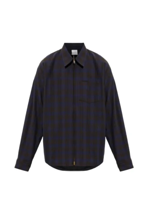 VETEMENTS checked zip-up shirt Brown MH27SH061BC