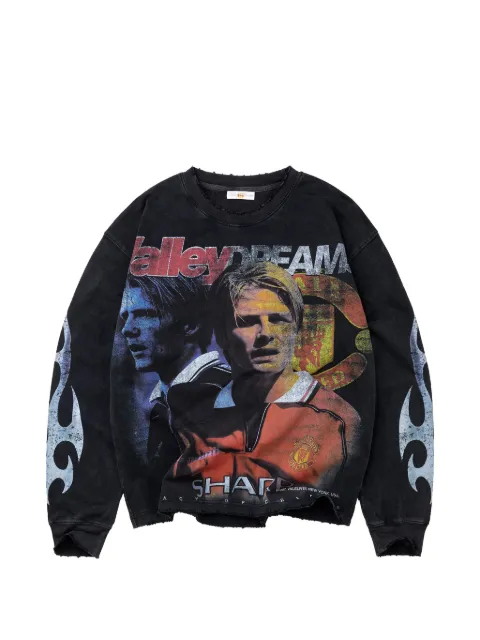 Vale graphic-print distressed sweatshirt Black VAL224