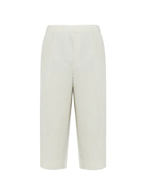 Homme Plissé Issey Miyake pleated cropped trousers White HP66JF0540