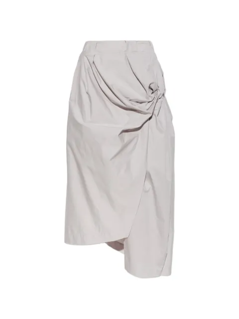 Issey Miyake asymmetric draped midi skirt Grey IM66FF512