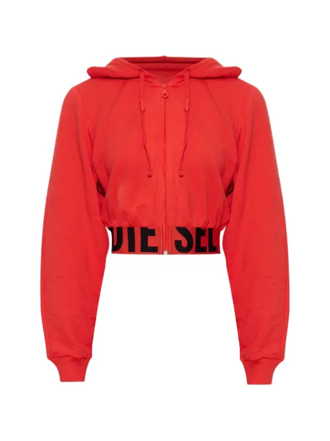 Diesel logo-tape cropped hoodie Red A227760IKBJ