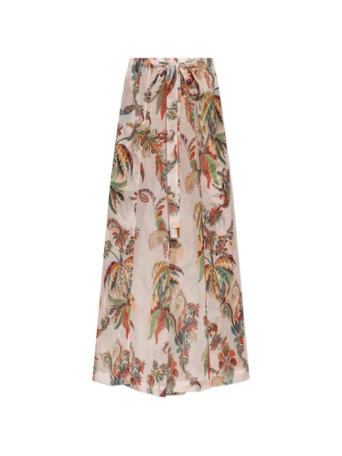 ETRO paisley-print slit-detail palazzo pants Neutrals WRPA001399SAS1C