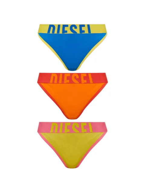 Diesel logo-waistband thongs (set of three) Blue A227730SIBE