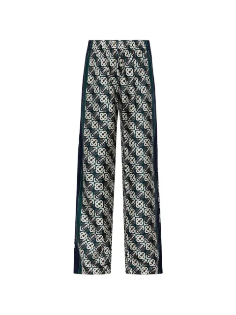 Casablanca monogram-print silk trousers Green WPF26TR372010