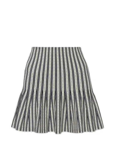 Alexander McQueen striped pleated mini skirt Neutrals 876674Q1BH0