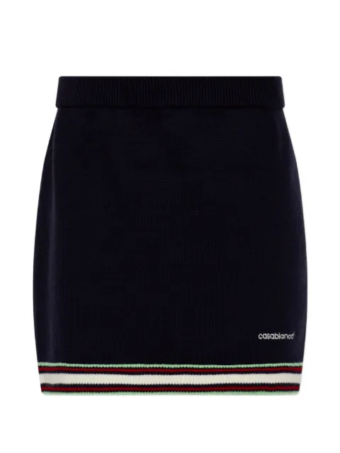 Casablanca striped-trim knitted skirt Blue WPF26KW1029010